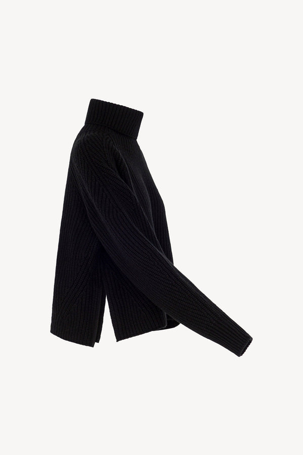 Dolcevita a Costa Inglese in Puro Cashmere Nero