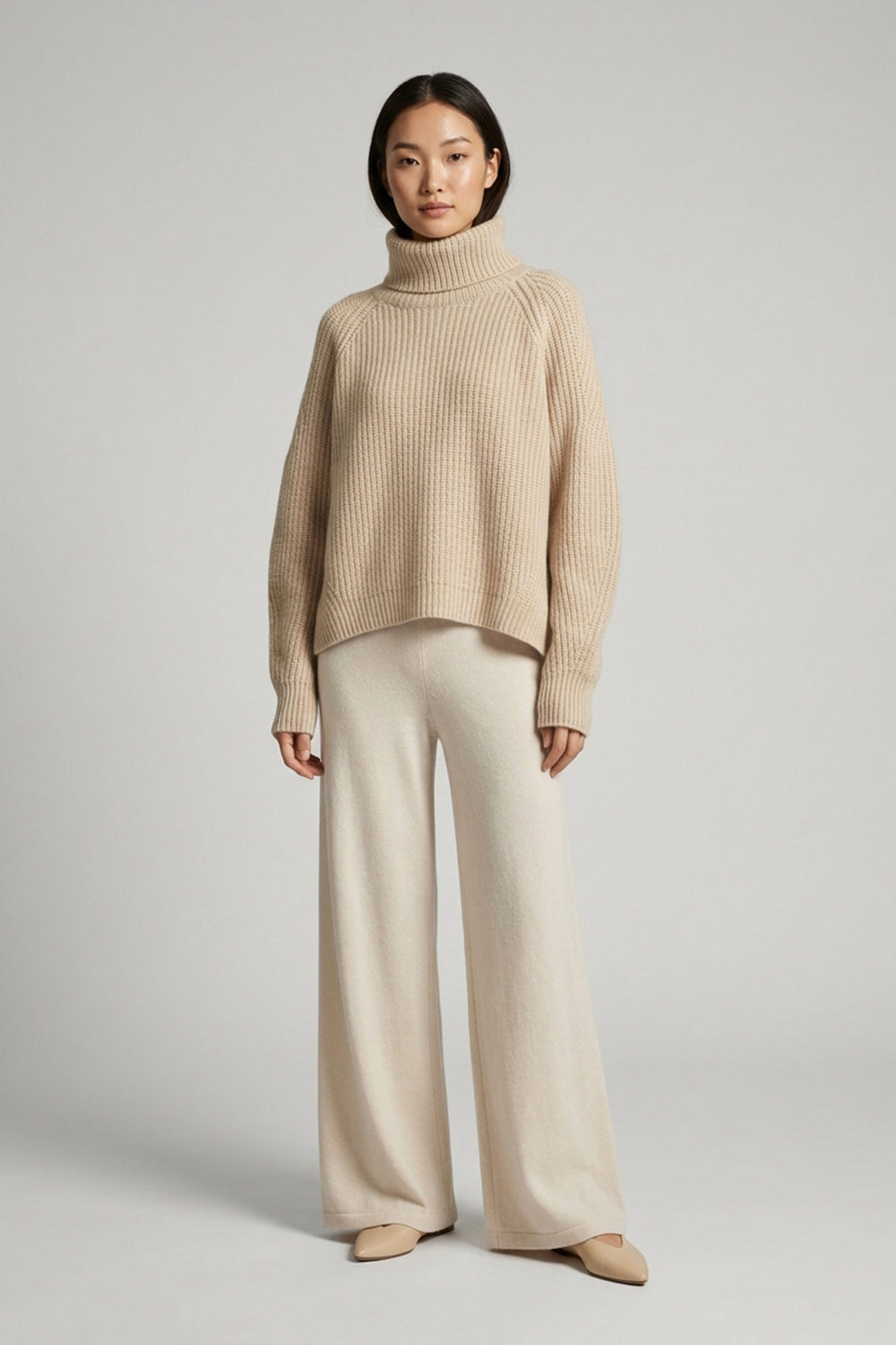 Dolcevita a Costa Inglese in Puro Cashmere Avena
