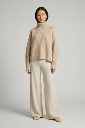 Dolcevita a Costa Inglese in Puro Cashmere Avena