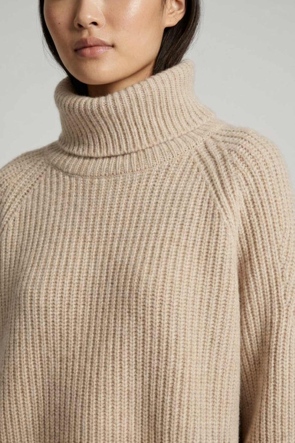 Dolcevita a Costa Inglese in Puro Cashmere Avena