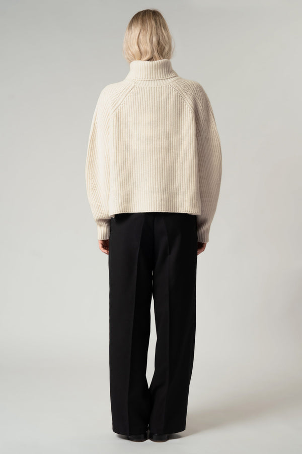 Dolcevita a Costa Inglese in Puro Cashmere Latte