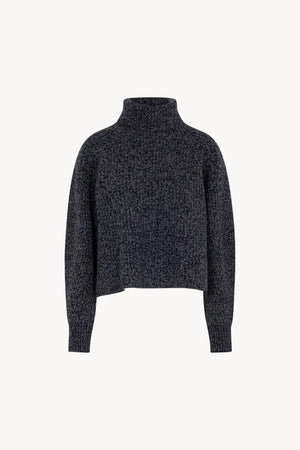 Dolcevita a Coste in Puro Cashmere Moulinè Notte