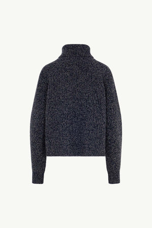 Dolcevita a Coste in Puro Cashmere Moulinè Notte