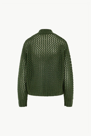 Cardigan in Punto Rete in Puro Cashmere Loden