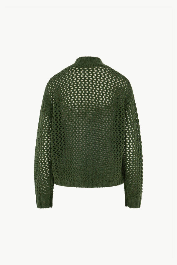 Cardigan in Punto Rete in Puro Cashmere Loden