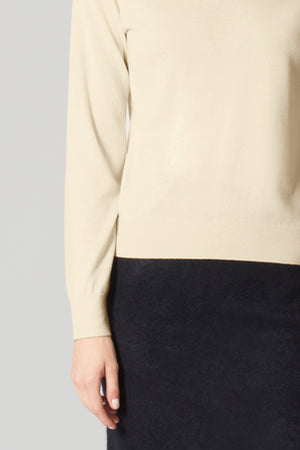 Maglia Scollo a V in Seta Cashmere Extrafine Avorio