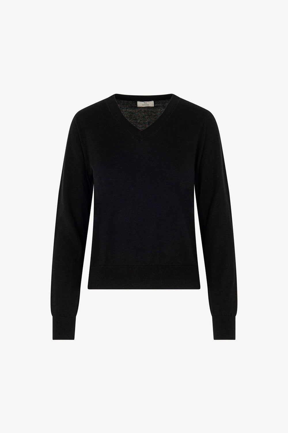 Maglia Scollo a V in Seta Cashmere Extrafine Nero