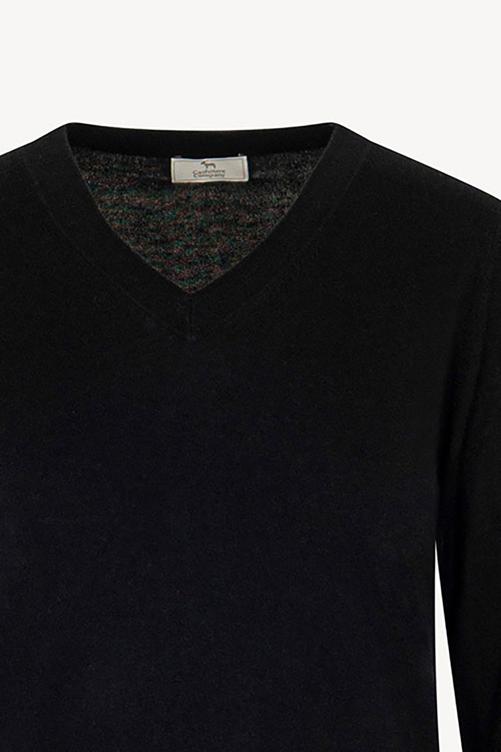 Maglia Scollo a V in Seta Cashmere Extrafine Nero