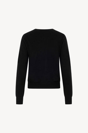Maglia Scollo a V in Seta Cashmere Extrafine Nero