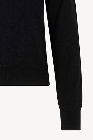 Maglia Scollo a V in Seta Cashmere Extrafine Nero