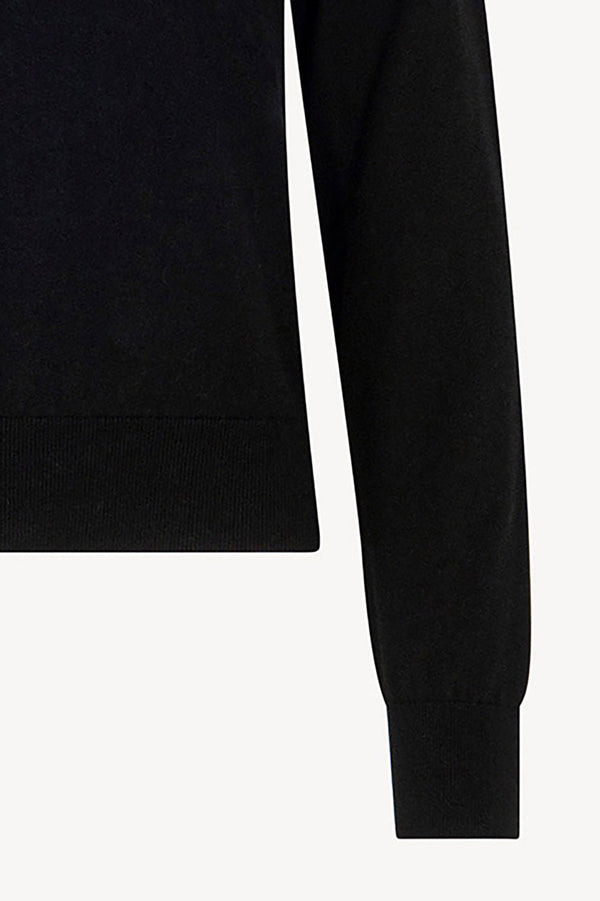 Maglia Scollo a V in Seta Cashmere Extrafine Nero