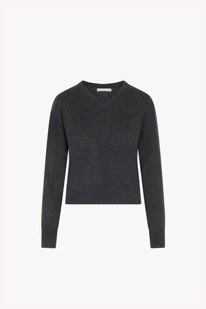 Maglia Scollo a V in Seta Cashmere Extrafine Grigio