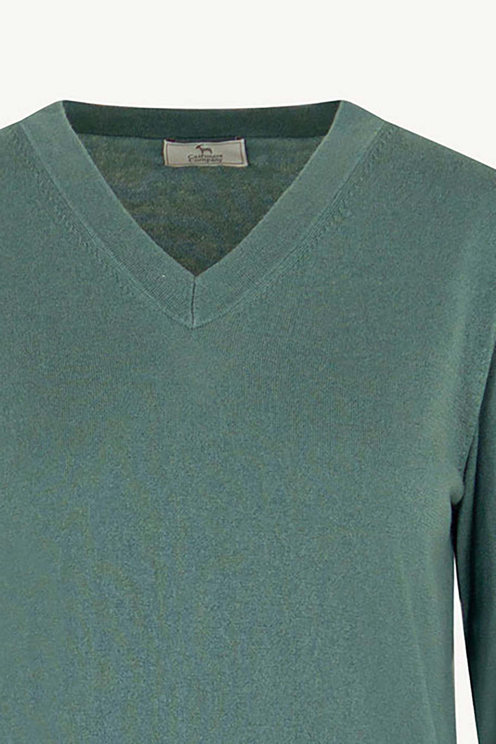 Maglia Scollo a V in Seta Cashmere Extrafine Lichene