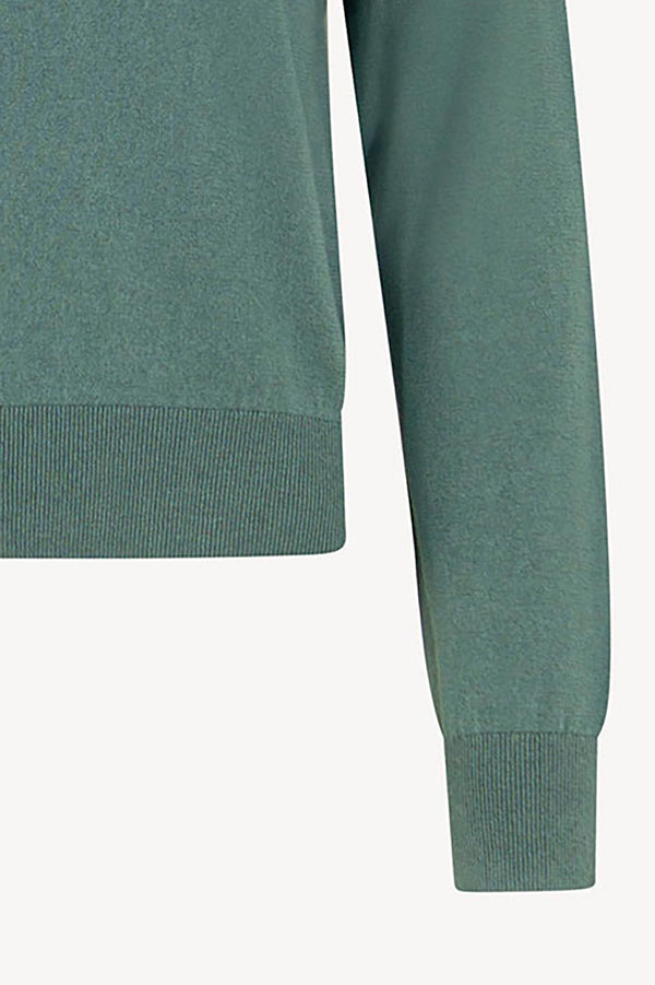 Maglia Scollo a V in Seta Cashmere Extrafine Lichene