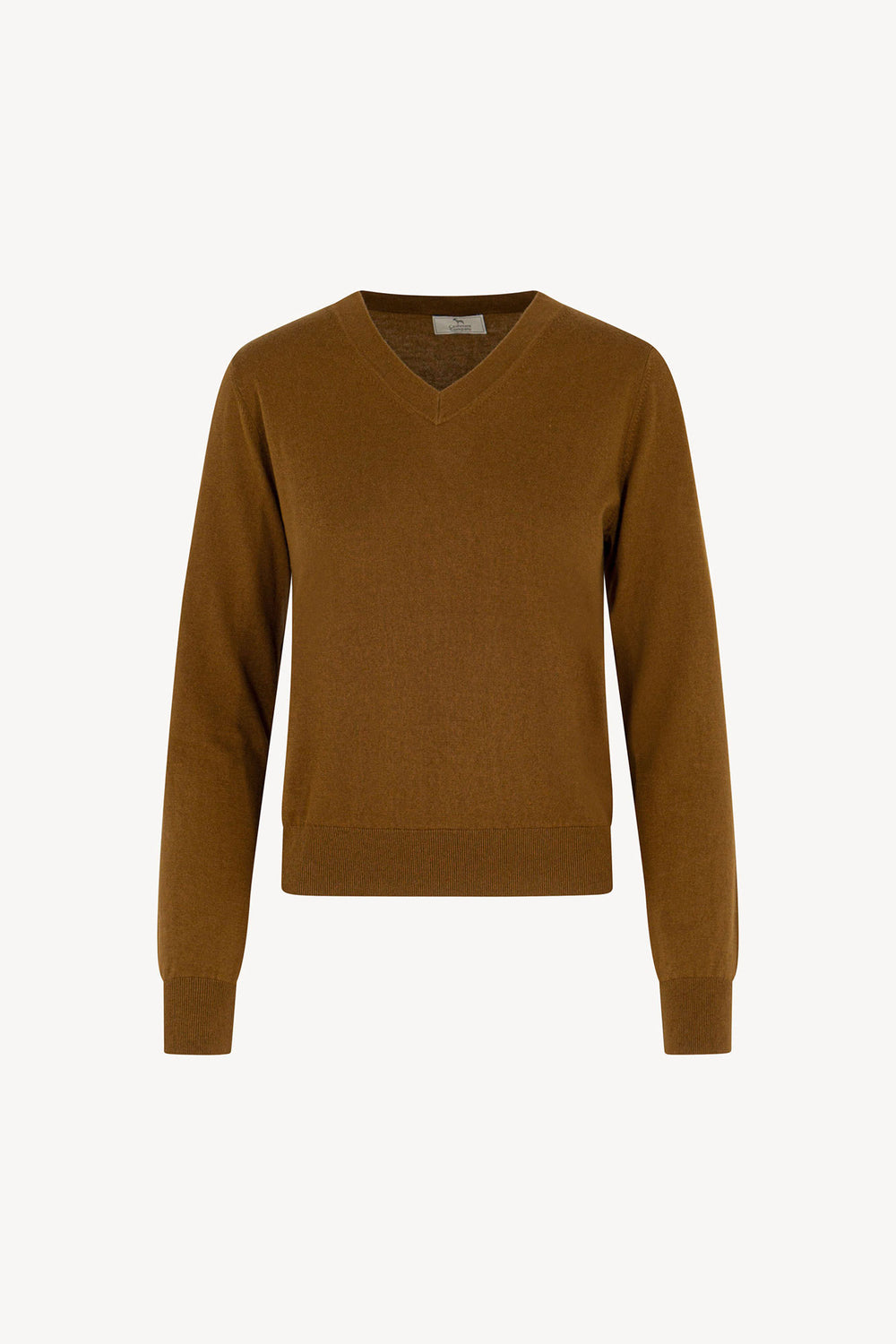 Maglia Scollo a V in Seta Cashmere Extrafine Terracotta