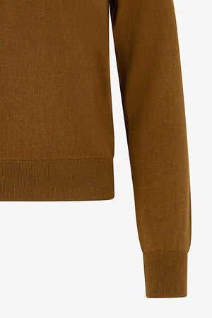 Maglia Scollo a V in Seta Cashmere Extrafine Terracotta