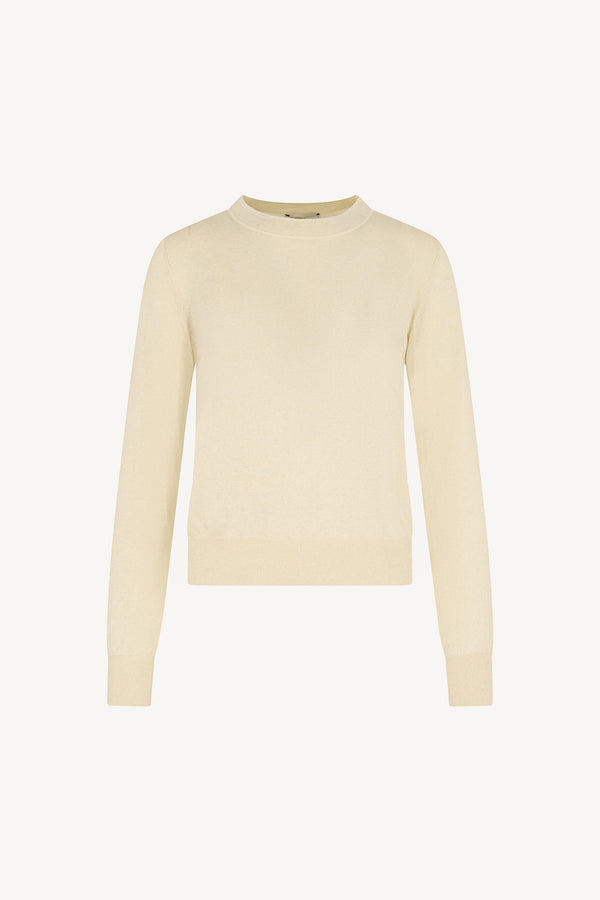 Maglia Girocollo in Seta Cashmere Extrafine Avorio