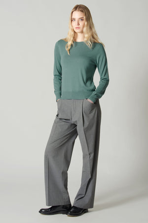 Maglia Girocollo in Seta Cashmere Extrafine Avorio