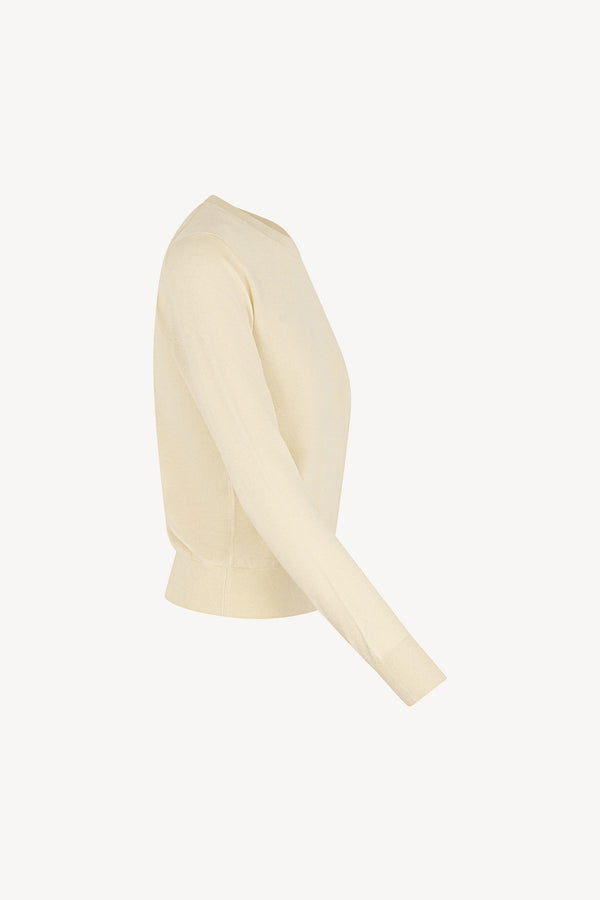 Maglia Girocollo in Seta Cashmere Extrafine Avorio
