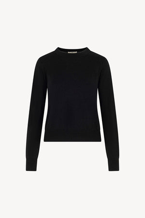 Maglia Girocollo in Seta Cashmere Extrafine Nero