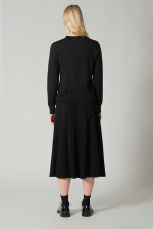 Maglia Girocollo in Seta Cashmere Extrafine Nero