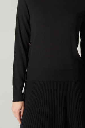 Maglia Girocollo in Seta Cashmere Extrafine Nero