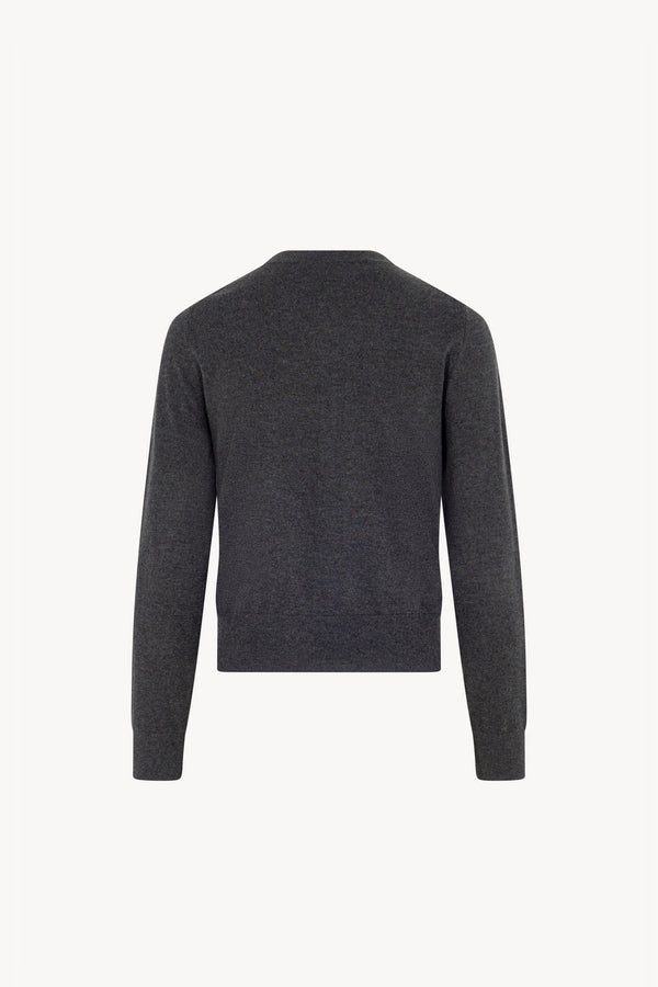 Maglia Girocollo in Seta Cashmere Extrafine Grigio