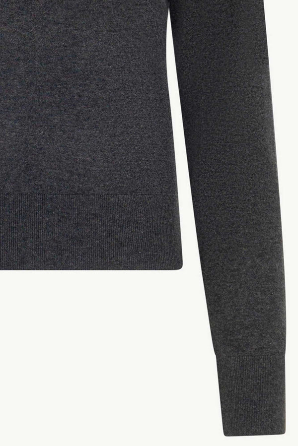 Maglia Girocollo in Seta Cashmere Extrafine Grigio