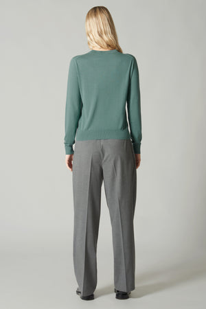 Maglia Girocollo in Seta Cashmere Extrafine Lichene