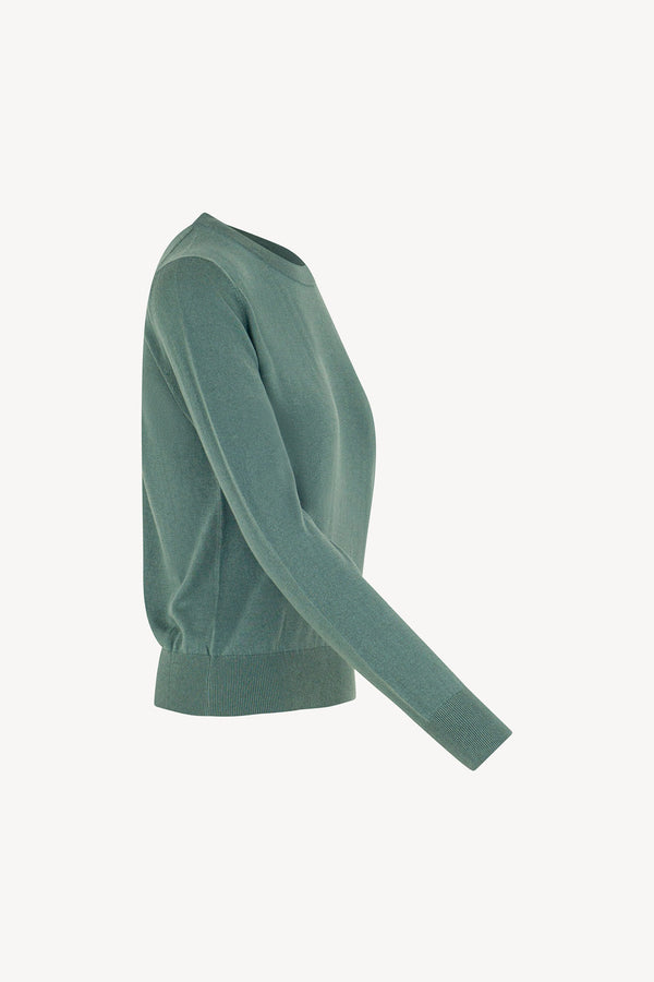 Maglia Girocollo in Seta Cashmere Extrafine Lichene