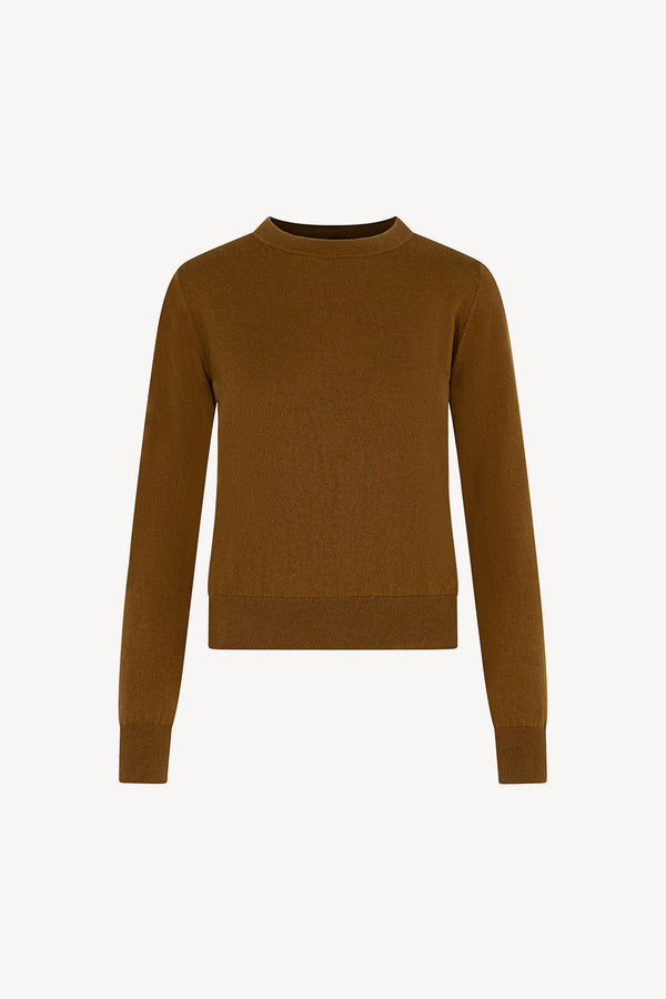 Maglia Girocollo in Seta Cashmere Extrafine Terracotta