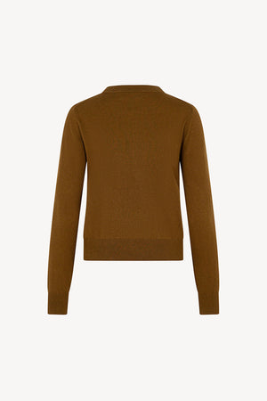 Maglia Girocollo in Seta Cashmere Extrafine Terracotta