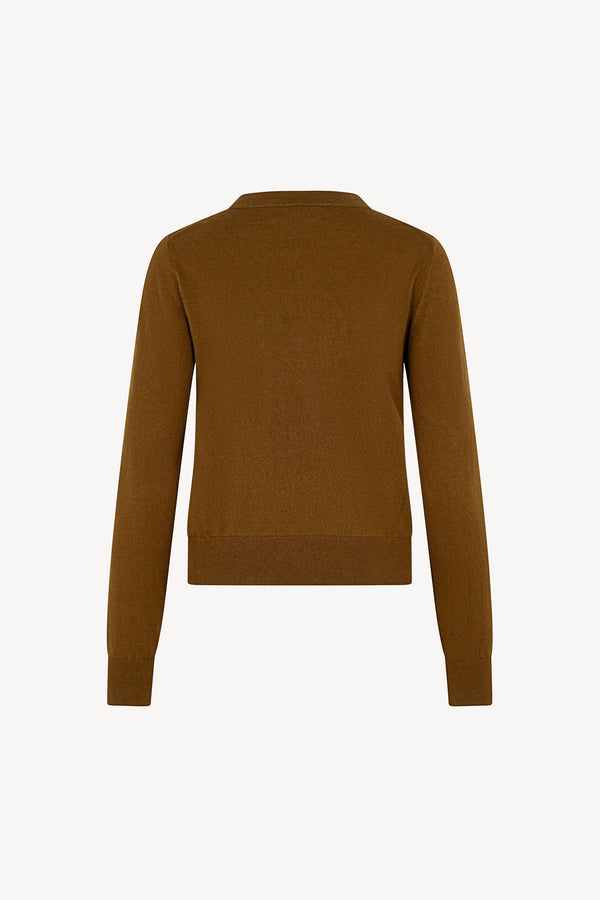 Maglia Girocollo in Seta Cashmere Extrafine Terracotta