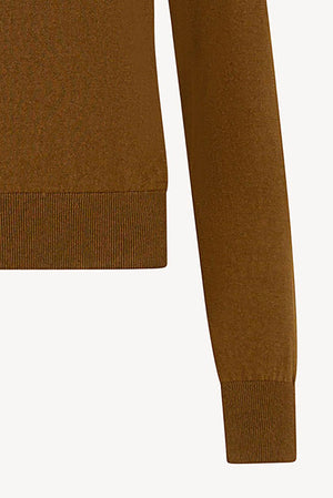 Maglia Girocollo in Seta Cashmere Extrafine Terracotta