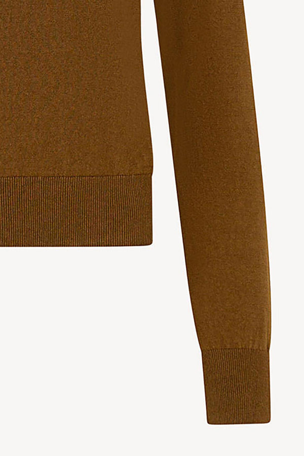 Maglia Girocollo in Seta Cashmere Extrafine Terracotta