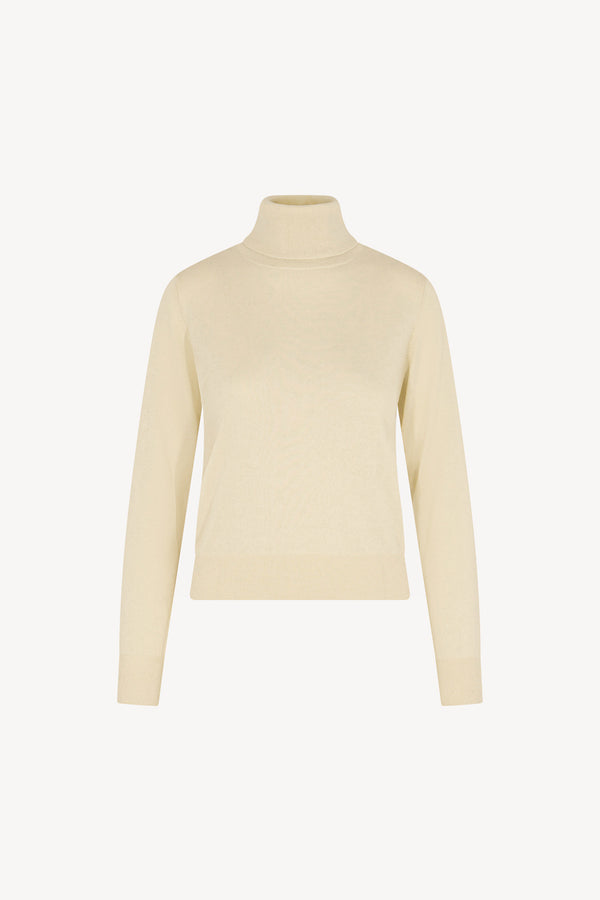 Maglia Dolcevita in Seta Cashmere Extrafine Avorio