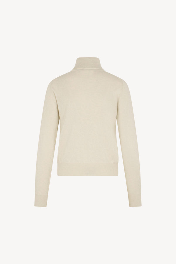 Maglia Dolcevita in Seta Cashmere Extrafine Avorio