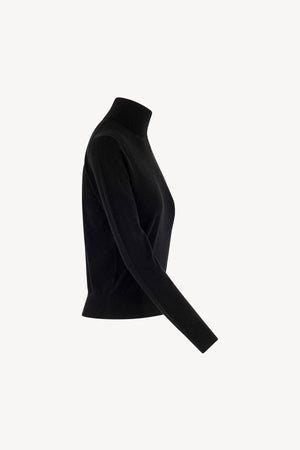 Maglia Dolcevita in Seta Cashmere Extrafine Nero