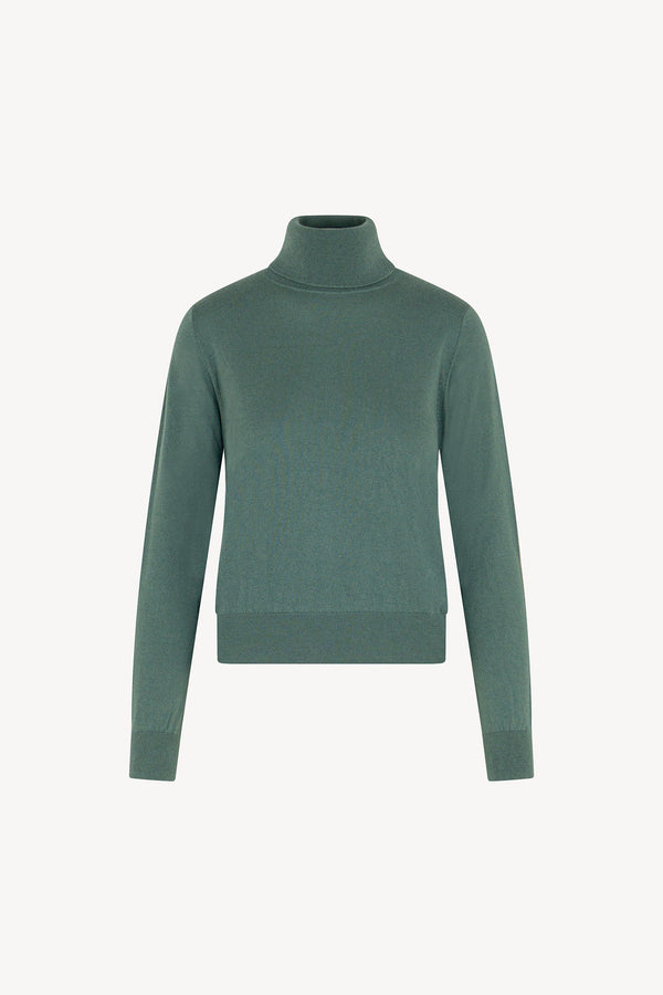 Maglia Dolcevita in Seta Cashmere Extrafine Lichene