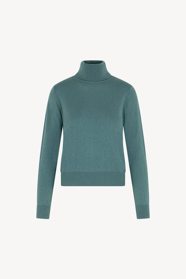 Maglia Dolcevita in Seta Cashmere Extrafine Lichene