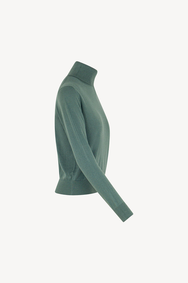 Maglia Dolcevita in Seta Cashmere Extrafine Lichene