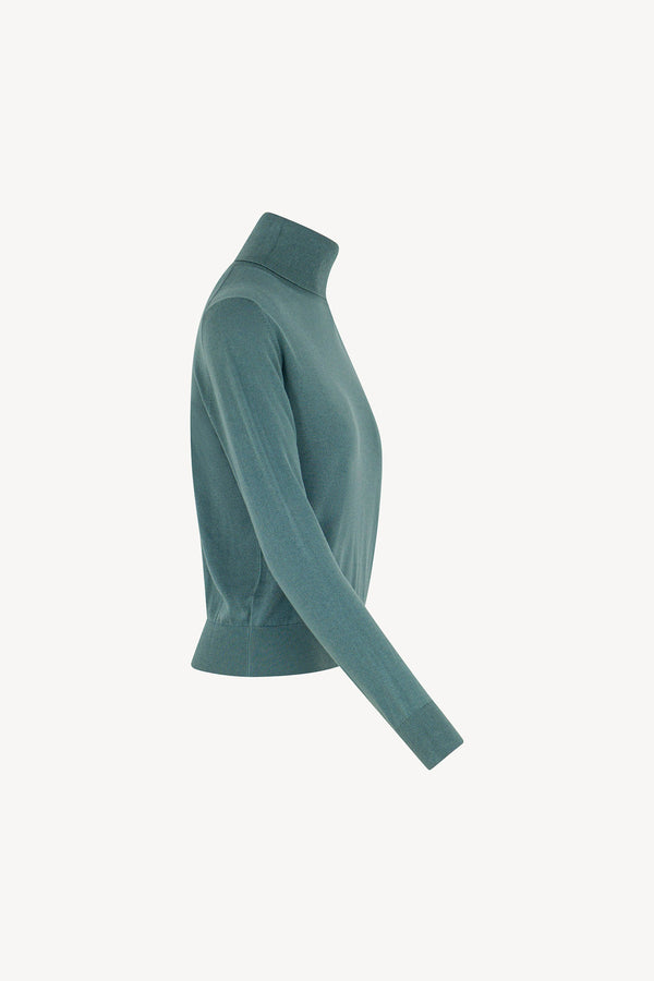 Maglia Dolcevita in Seta Cashmere Extrafine Lichene