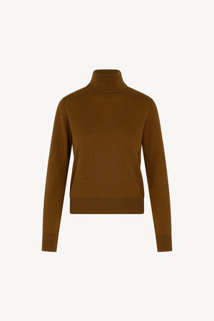 Maglia Dolcevita in Seta Cashmere Extrafine Terracotta