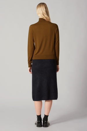 Maglia Dolcevita in Seta Cashmere Extrafine Terracotta