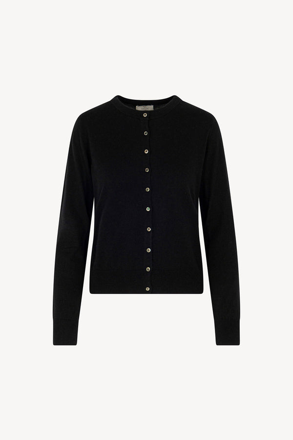 Cardigan in Seta Cashmere Extrafine Nero