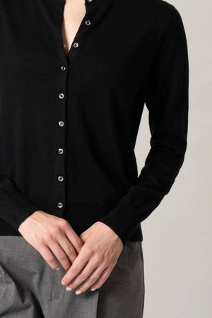 Cardigan in Seta Cashmere Extrafine Nero