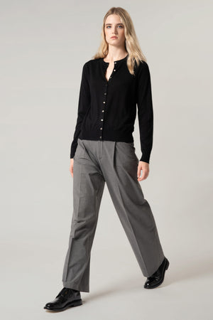Cardigan in Seta Cashmere Extrafine Nero