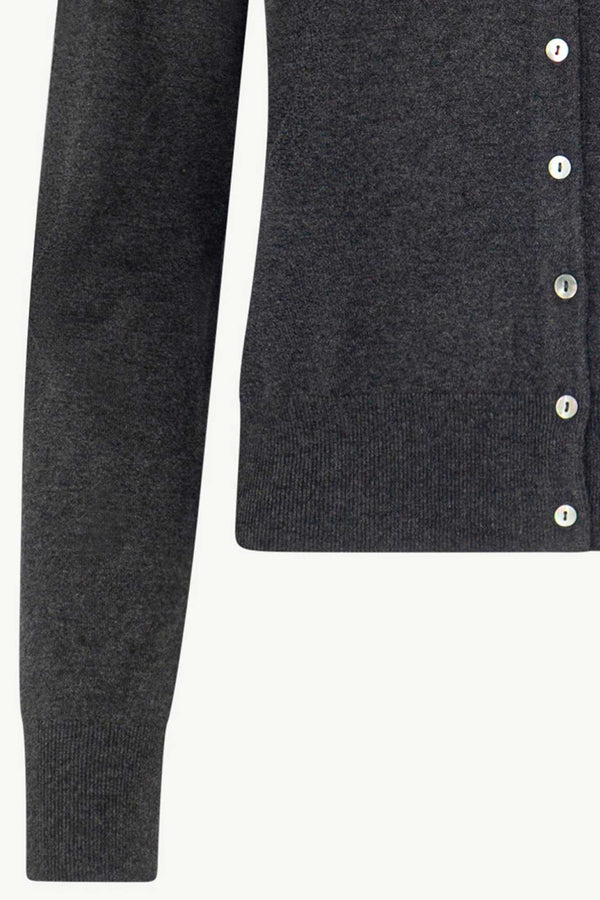 Cardigan in Seta Cashmere Extrafine Grigio