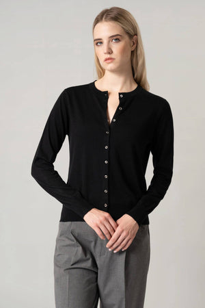 Cardigan in Seta Cashmere Extrafine Grigio