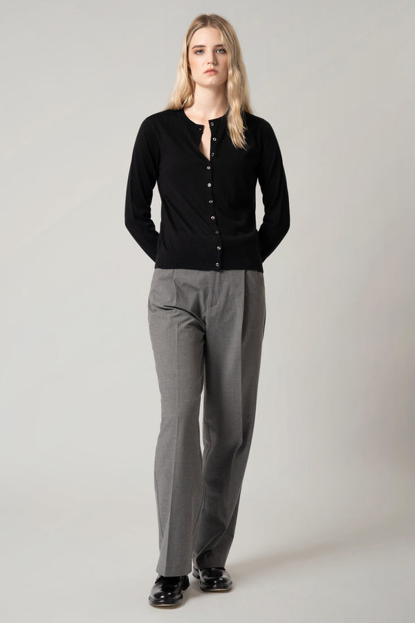 Cardigan in Seta Cashmere Extrafine Grigio